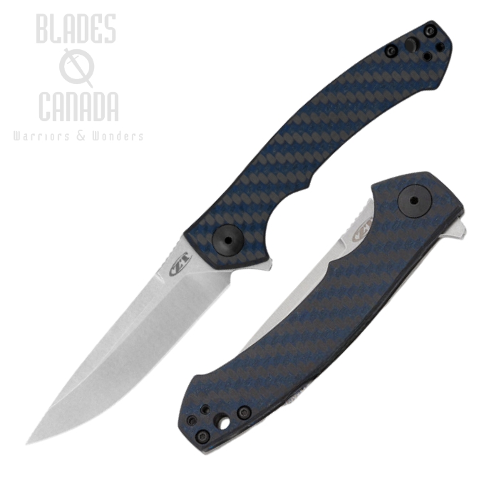Zero Tolerance 0450BLUCF Folding Knife, CPM Magnacut, Titanium/Carbon Fiber Blue, ZT-0450BLUCF